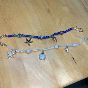 Blue handmade beach theme bracelet